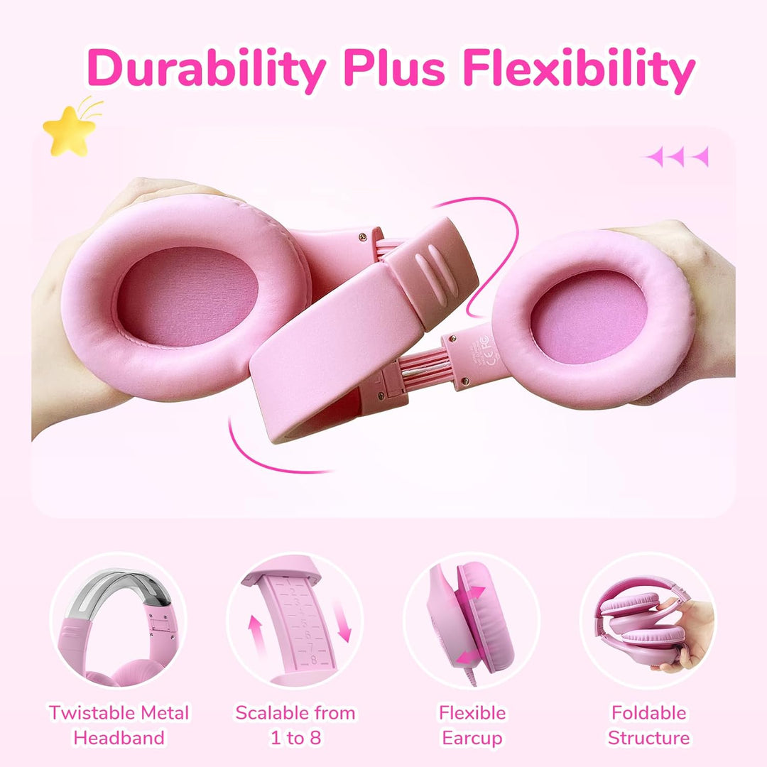 EarFun Kinder Kopfhörer mit USB-C Kabel, 85dB Lautstärkenbegrenzer, Komfortables Tragen, Hi-Fi Klang