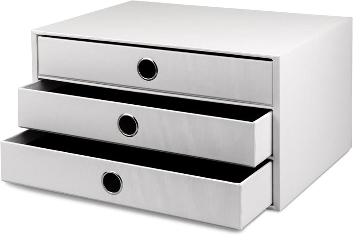 Rössler 1524452093 - S.O.H.O. 3er Schubladenbox für DIN A4, mit Griffloch, special edition white, 34