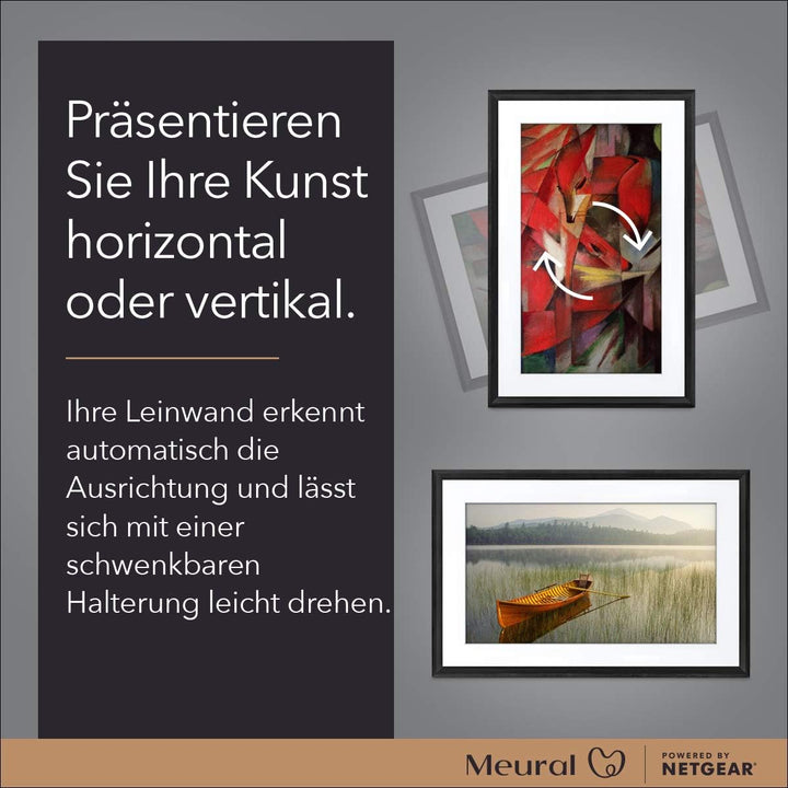 MEURAL Canvas II MC321LW Smart Art Digitale HD-Leinwand 41 x 61 cm (Heller Holzrahmen, 21.5 Zoll, Ge