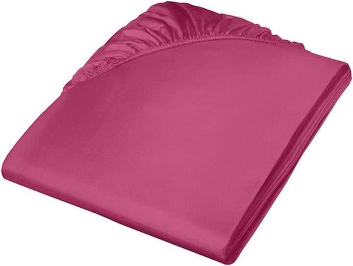 Fleuresse Colours Spannlaken, Uni-Mako-Satin, Beere, 100 x 200 cm Himbeere 100/200, Himbeere 100/200