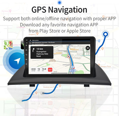 EZoneTronics Android 10.1 Autoradio Stereo für BMW X3 E83 2004-2010 9 Zoll Touchscreen High Definiti
