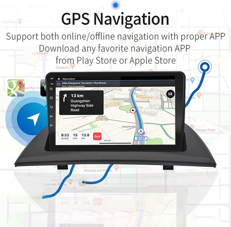 EZoneTronics Android 10.1 Autoradio Stereo für BMW X3 E83 2004-2010 9 Zoll Touchscreen High Definiti