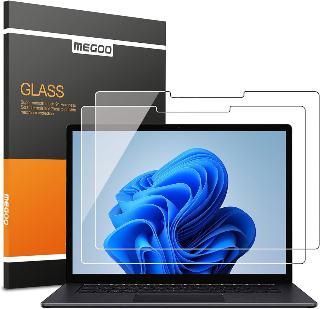 MEGOO [2 Stück] schutzfolie für Surface Surface Laptop 5 2022/ Laptop 4 13,5 Zoll,Stärke 9H/Hohe Rea