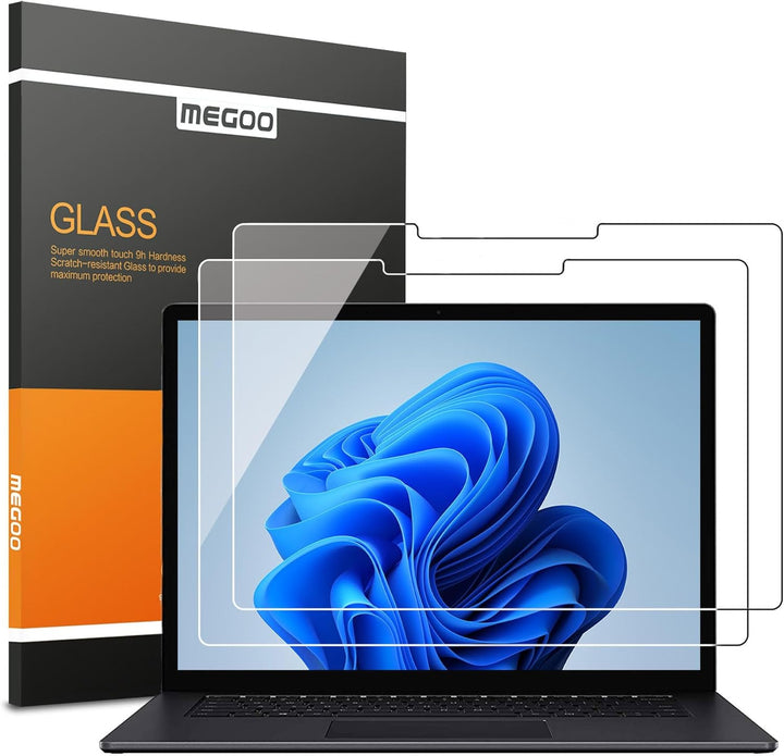 MEGOO [2 Stück] schutzfolie für Surface Surface Laptop 5 2022/ Laptop 4 13,5 Zoll,Stärke 9H/Hohe Rea