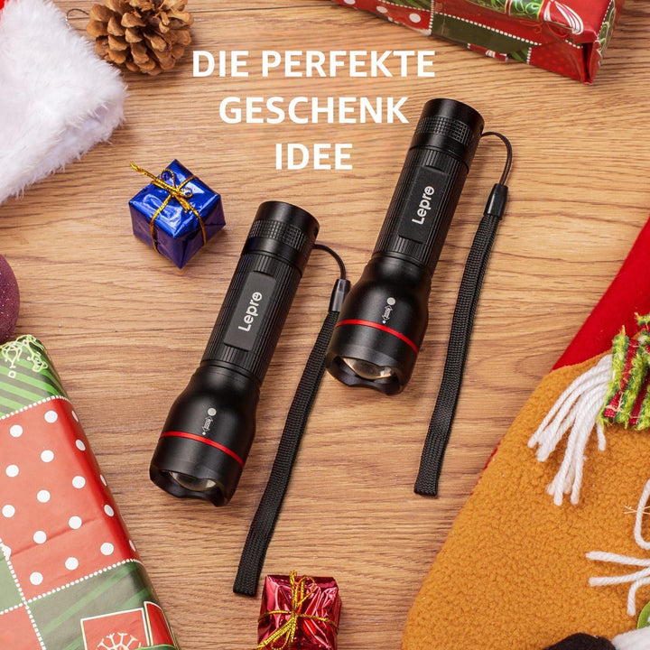 Lepro LED Taschenlampe, LE2000 Extrem Hell LED Taschenlampen mit 5 Modi, Zoombare Camping Handlampe,