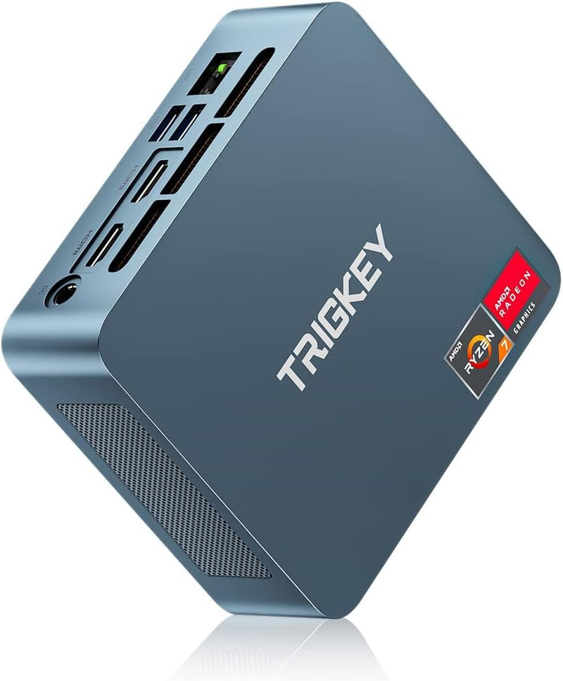 TRIGKEY Mini-PC, Ryzen 7 5800H (8C/16T, bis zu 4,4 GHz), S5 Mini-Computer 32G DDR4 1T NVMe SSD, 4K-A