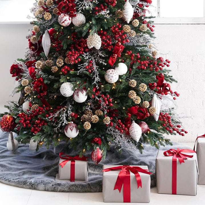 30 Stück Rote Beeren Deko, 26,7 cm künstliche rote Beerenstiele, rote künstliche Beerenzweige für We