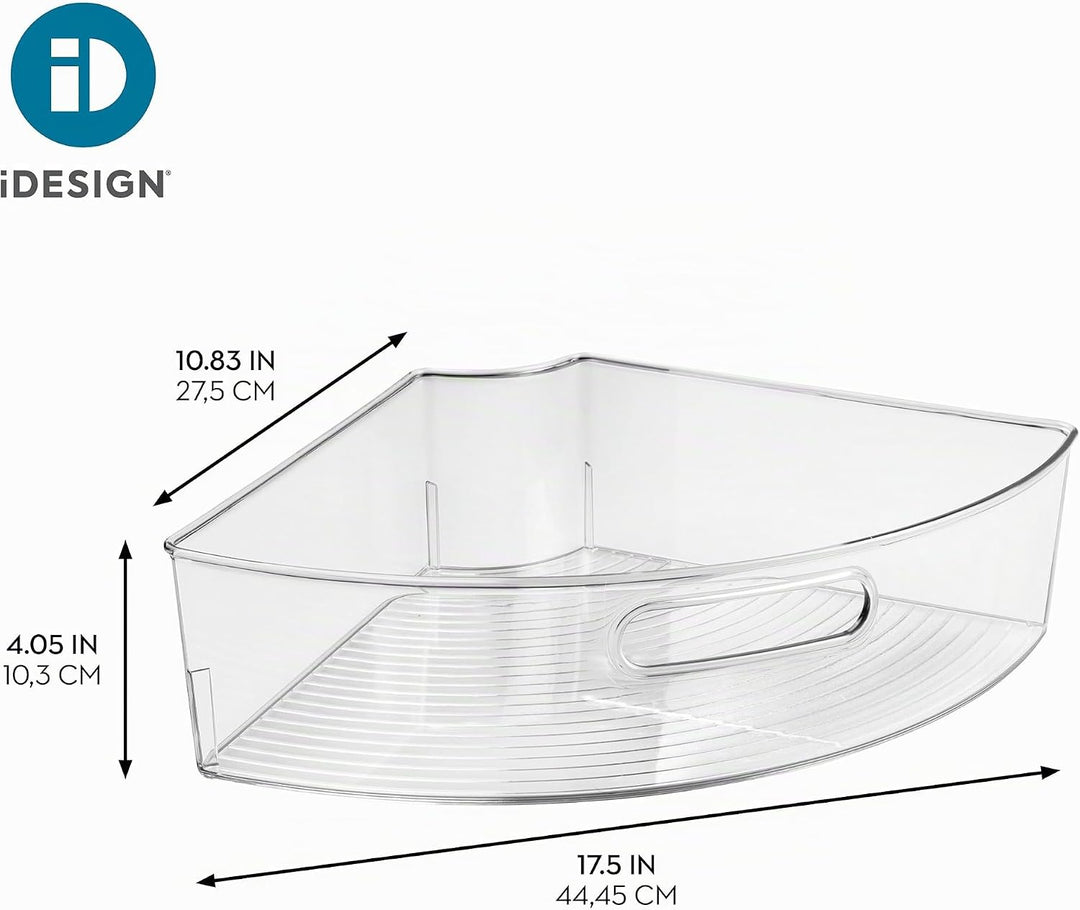iDesign 62630EU Lazy Susan Schrank-Behälter 1/4, Durchsichtig, Farblos, Farblos