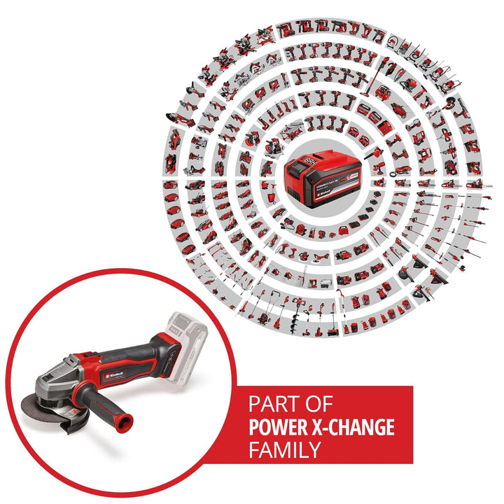 Einhell Akku-Winkelschleifer TE-AG 18/115 Q Li Power X-Change (18V, 115 mm Scheibendurchmesser, 28 m