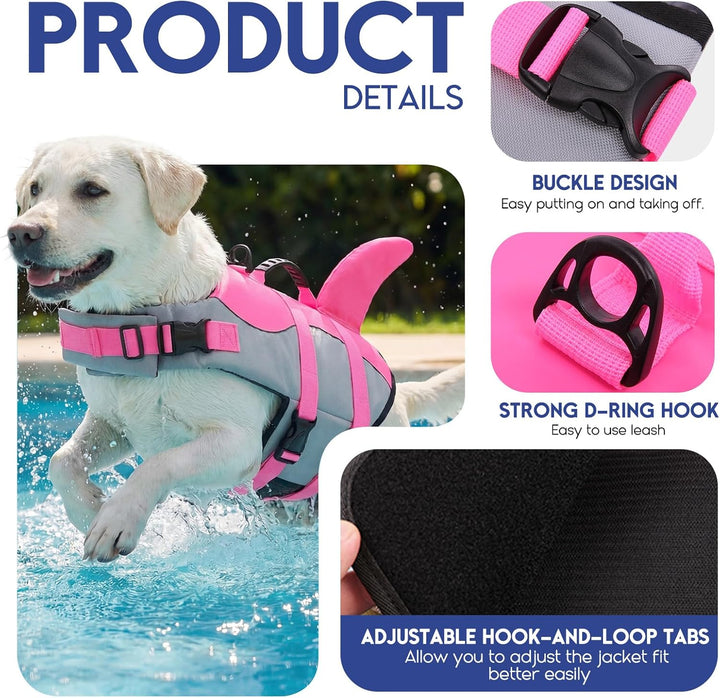 ASENKU Schwimmweste Hund, Hunde Rettungsweste zum Schwimmen, Bootfahren, Hunde Hai Schwimmwesten, Hu