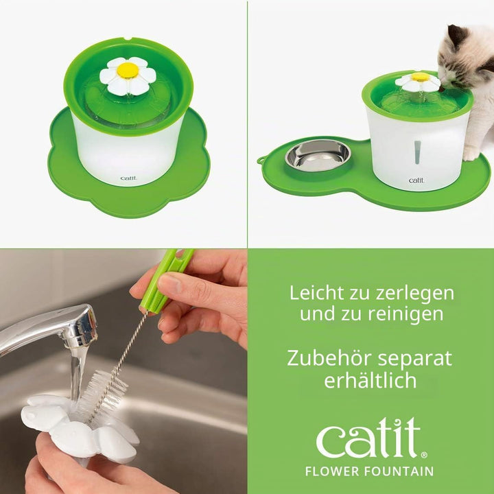 Catit Flower Fountain, Blumentrinkbrunnen für Katzen, 3L, weiss/grün, 1 Stück (1er Pack), 1 Stück (1