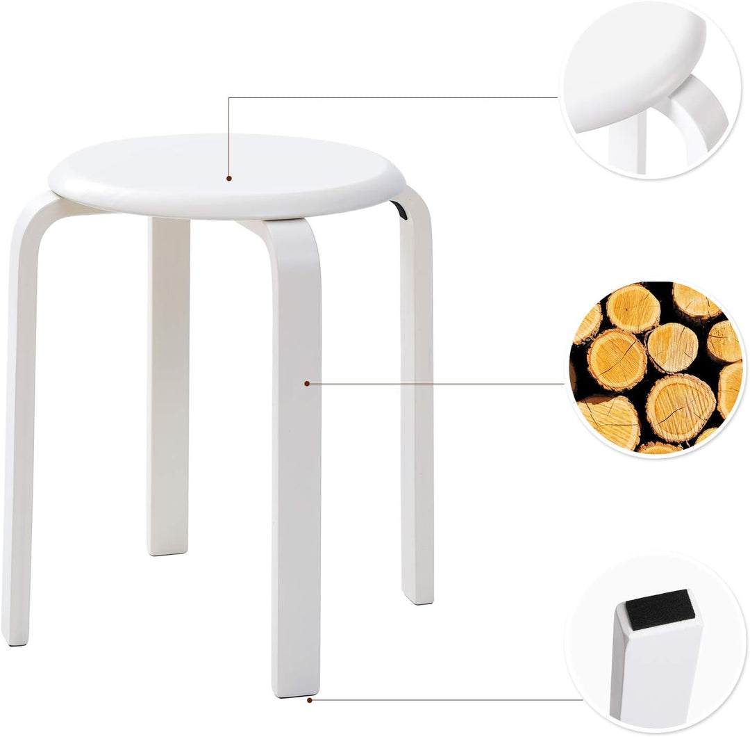 IBUYKE Stapelhocker-Massivholz Hocker Hausbank Holzhocker Mode Kreative Hocker Moderne Esstisch Hock