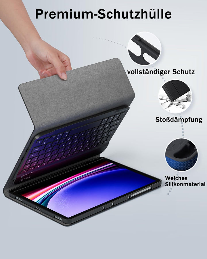 für iPad Pro 11 Zoll (4, 3, 2, 1 Generation-2022/2021/2020/2018) Hülle mit kabellose Bluetooth Deuts