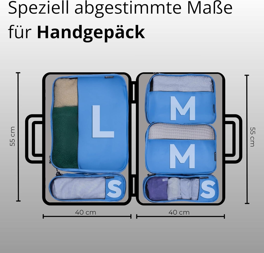 Koffer Organizer Set 5-teilig – Premium Packing Cubes aus robustem Twill mit YKK-Reissverschlüssen –