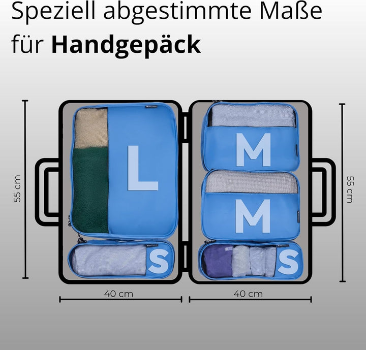 Koffer Organizer Set 5-teilig – Premium Packing Cubes aus robustem Twill mit YKK-Reissverschlüssen –
