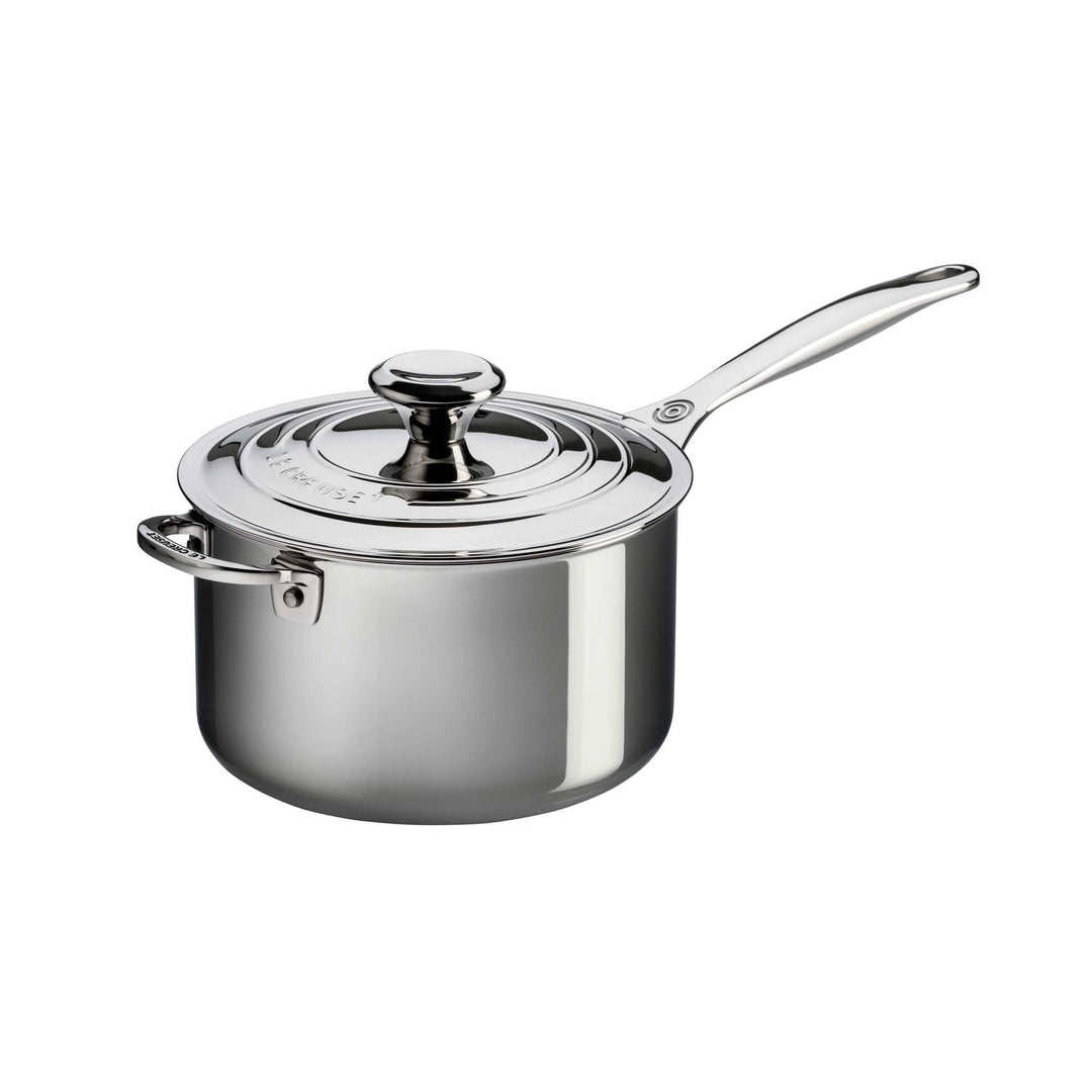 Le Creuset Signature Sossentopf mit Deckel und Hilfsgriff, Rostfreier 3-ply Edelstahl, 3-Ply, Ø 20 c