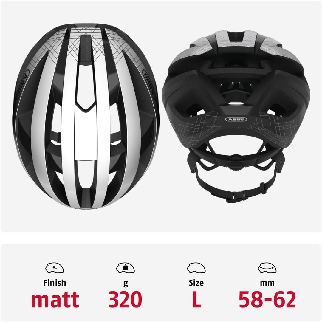 ABUS Rennradhelm Viantor - Sportlicher Fahrradhelm für Einsteiger - für Damen und Herren L (58-62 cm