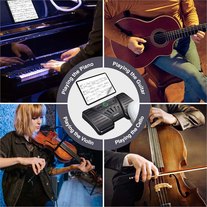 LEKATO Bluetooth Page Turning Pedal, Drahtloser Page Turner, Wiederaufladbarer Seitenwender für Smar