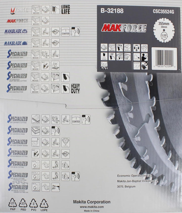 Makita MakForce Saegeblatt, 355 x 30 mm, 24Z, B-32188