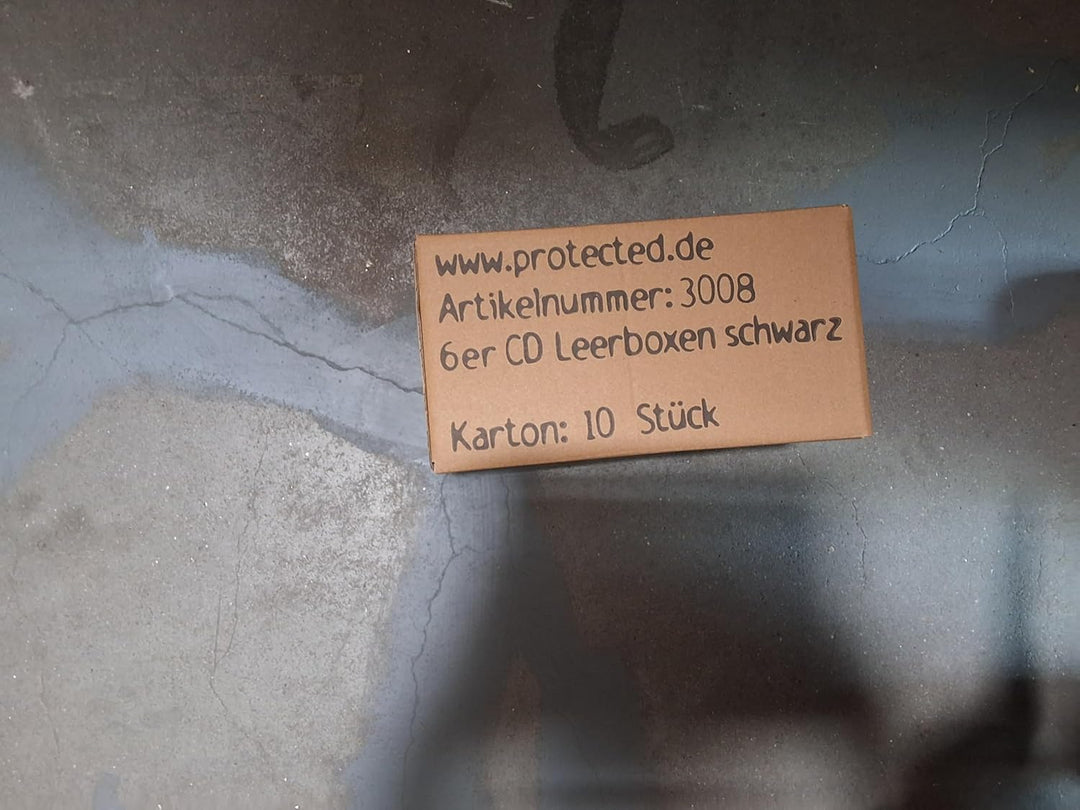 Protected 6er CD Leerkassette (Dick) schwarz (10 Stück)