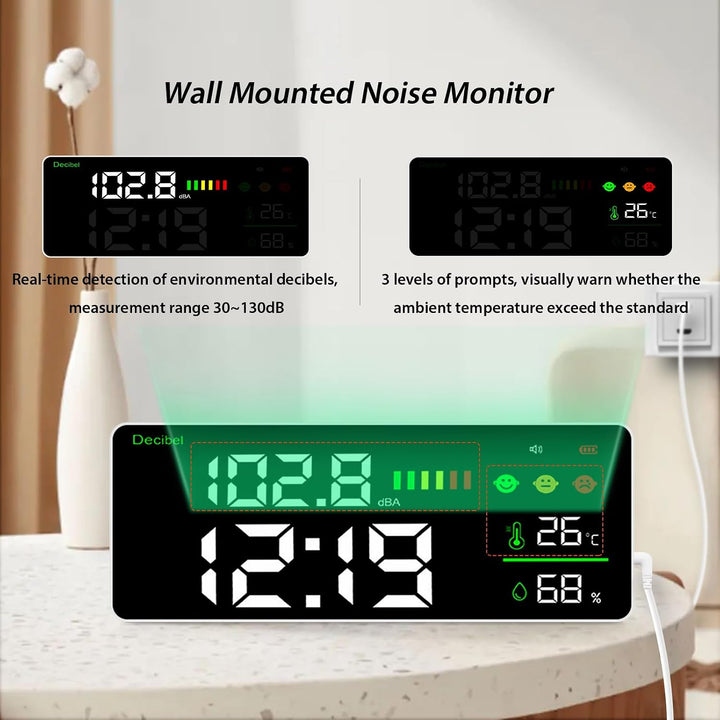 Digitales Schallpegelmessgerät zur Wandmontage, 30 ~ 130 dB, 11 Zoll (11 Zoll), LED, Schallpegelmess