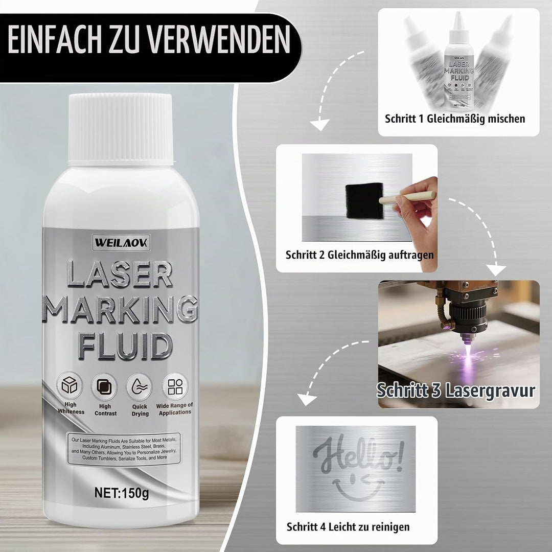 LasermarkierungsflüSsigkeit, Laser Markierungsspray für Metallmarkierung, Schnelltrocknend Lasermark