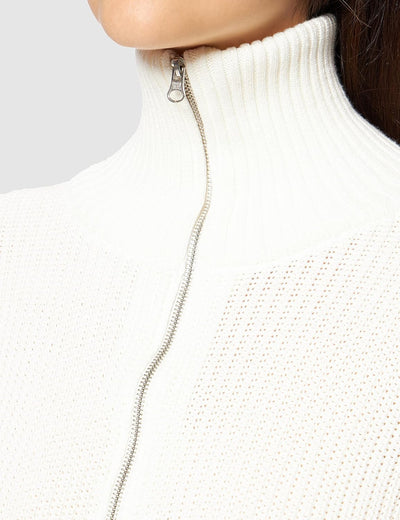 NA-KD Damen Side Slit Knitted Sweater Pullover XL Gebrochenes Weiss, XL Gebrochenes Weiss