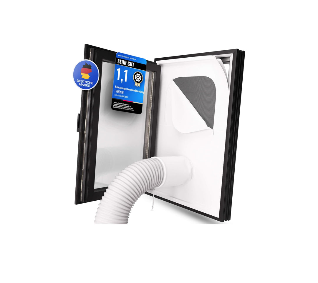 Fensterabdichtung mobile Klimaanlage - Abluftschlauch Fenster (S3) | HeatProtect Material, Insekteng