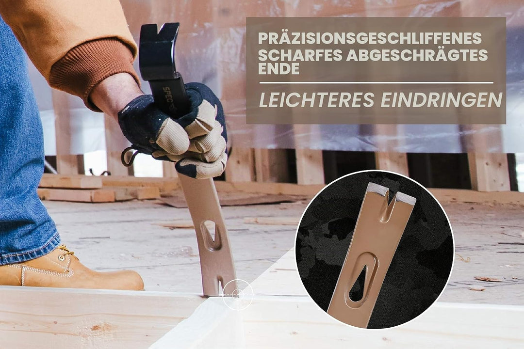Spec Ops Tools Flache Brecheisen, 38,1 cm, gebogener Wippkopf, Nagelzieher in Tropfenform, Kohlensto