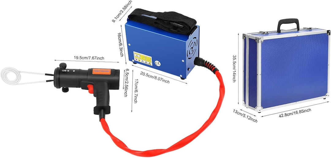 1500W Magnetischer Induktionsheizgerät KFZ, 1000℃ Flameless Induction Heater mit 4 Spulen, Tragbarer