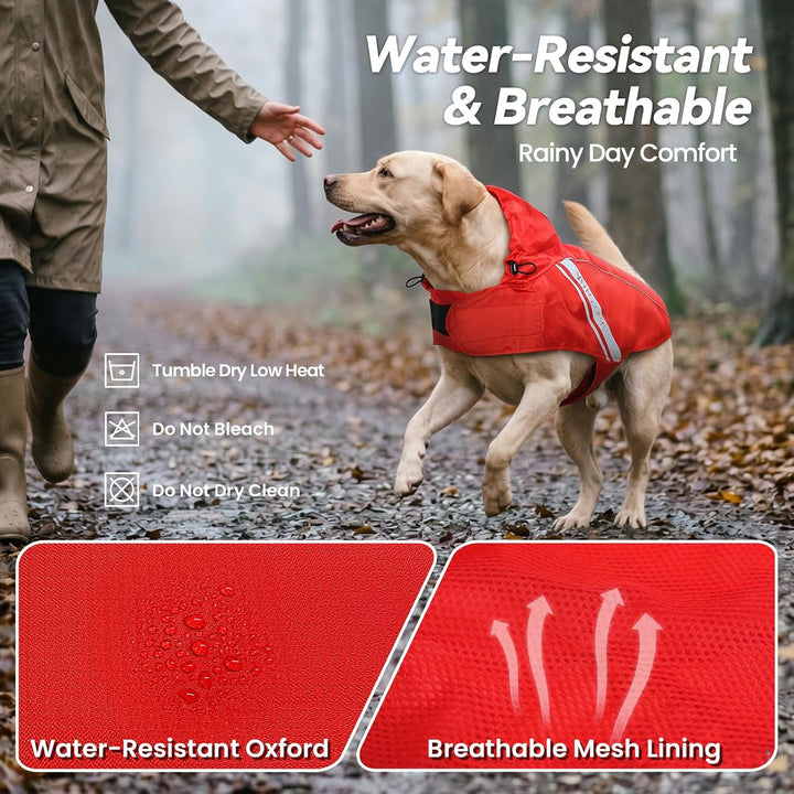 VIVAGLORY Wetoff Hunderegenmantel, Regenmantel Hund für Winter, Hunderegenjacke, Wasserdicht &amp; Refle