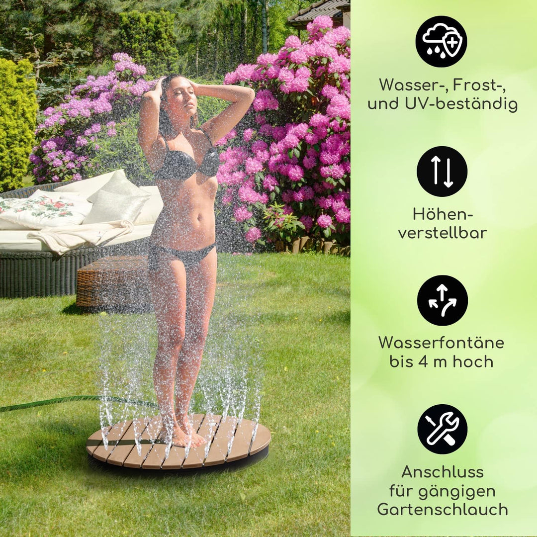 blumfeldt Cool Breeze - Gartendusche, Campingdusche, WPC, Aluminium, Holzoptik, Tragegriff, Gartendu