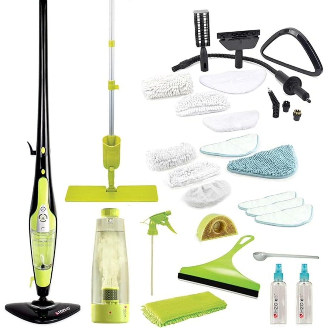H2O HD PRO 2-in-1 Dampfreiniger & Handdampfer Set – 1500W Dampfbesen, 450ml Tank & H2O E3 System – F