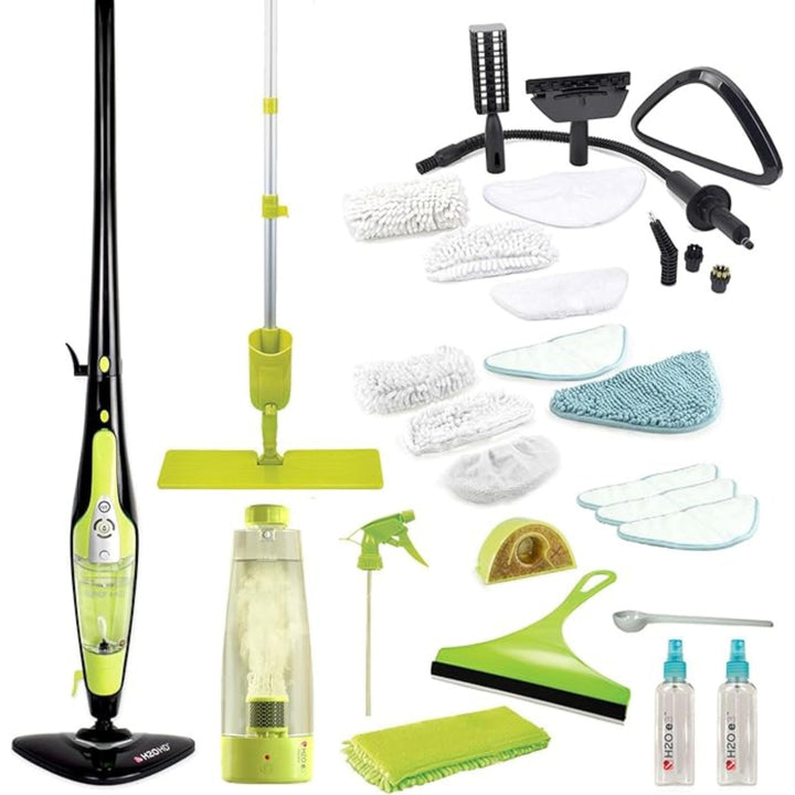 H2O HD PRO 2-in-1 Dampfreiniger & Handdampfer Set – 1500W Dampfbesen, 450ml Tank & H2O E3 System – F