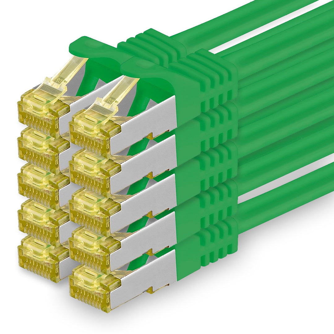 Cat.7 Netzwerkkabel 2m Grün 10 Stück Cat7 Ethernetkabel Netzwerk LAN Kabel Rohkabel 10 Gb s SFTP PIM