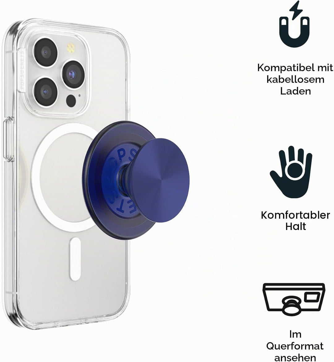 PopSockets Phone Grip for MagSafe with Kickstand, Magnetic Stand, Swappable Top, Secure Hold for iPh