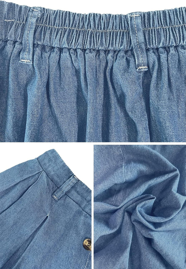 JayscreateEU Damen Rock Midirock Rock Lang Hohe Taille Rock Knielang A Linie