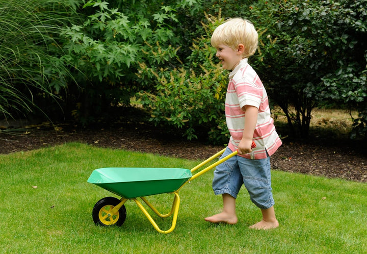 The Toy Company 9565 Outdoor active Schubkarre Metall grün und gelb
