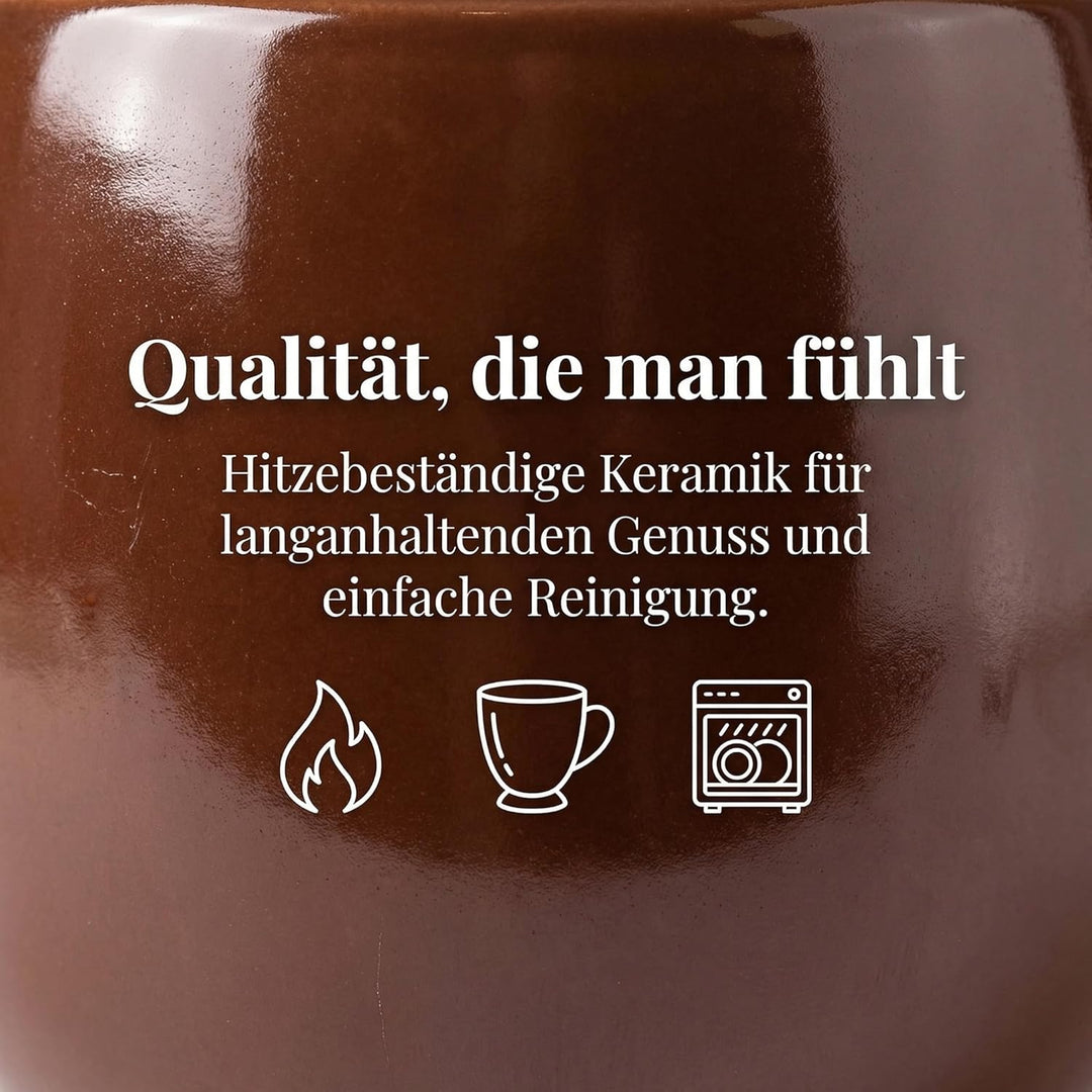 2 Stück Schokofondue Tasse, Käsefondue Set mit Gabel, Keramik Tasse Schoko Fondue, Schokoladenfondue