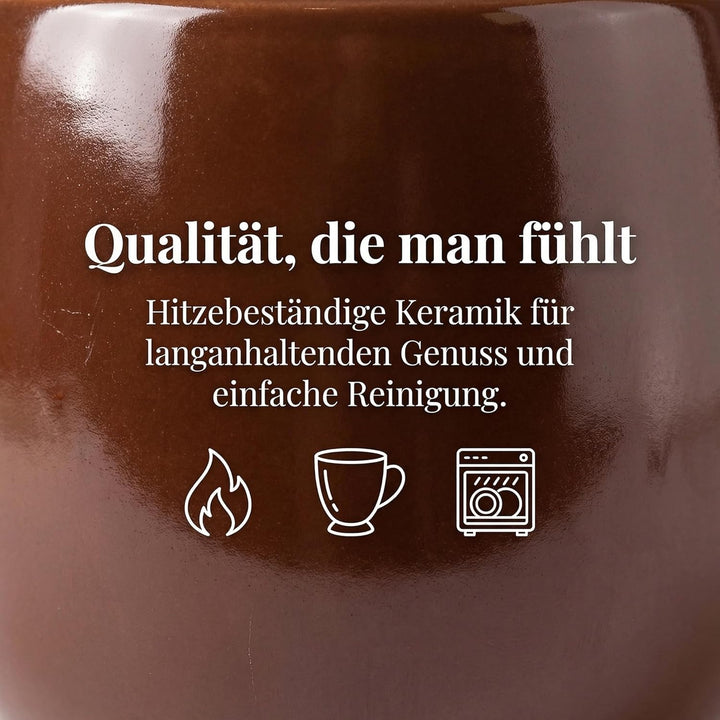 2 Stück Schokofondue Tasse, Käsefondue Set mit Gabel, Keramik Tasse Schoko Fondue, Schokoladenfondue