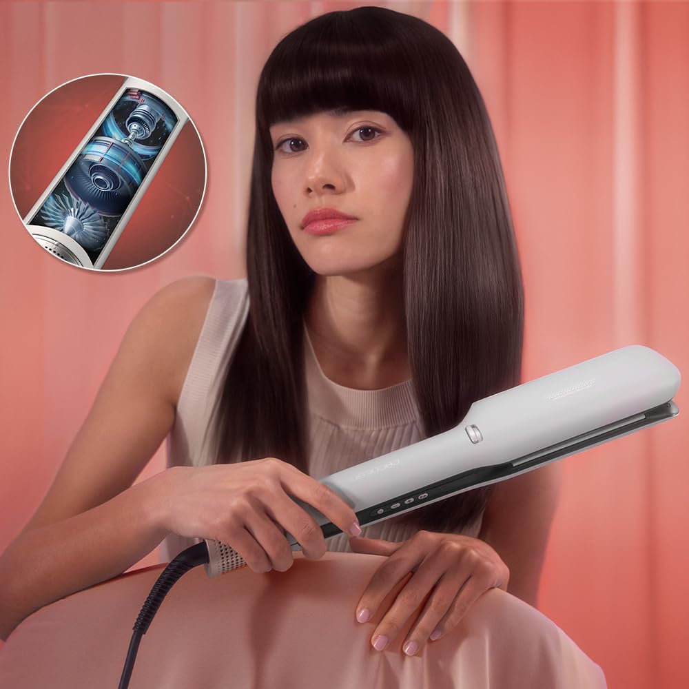 Cecotec Air Lisse Black Warmluft-Haarglätter. 600W, Haarschutz, Ionen-Technologie, Keratin und Argan