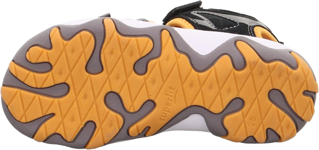 Superfit Jungen Mike 3.0 Sandale 25 EU Schwarz Orange 0010, 25 EU Schwarz Orange 0010