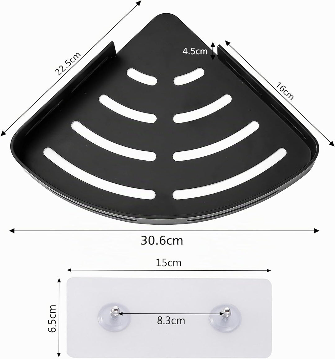 GRICOL Eckablage Duschkorb Duschregal ohne Bohren Duschablage Metall Mit 4 Haken Dusche Ablage Badre