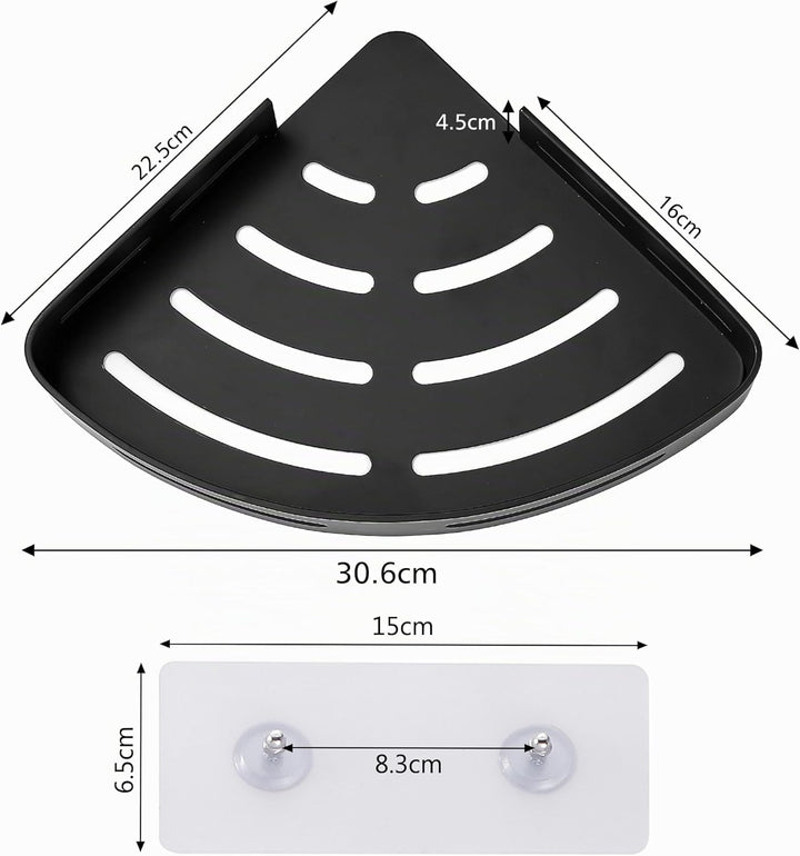 GRICOL Eckablage Duschkorb Duschregal ohne Bohren Duschablage Metall Mit 4 Haken Dusche Ablage Badre
