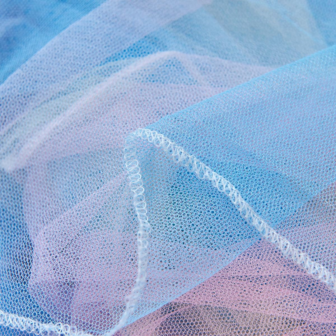 LED -LichtRegenbogen-Moskitonetz, Betthimmel,Prinzessinnen-Baldachin für Mädchen buntes Netz-Nähte,