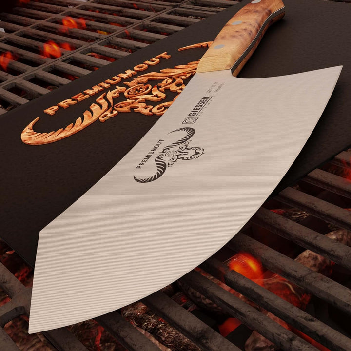 GIESSER seit 1776 - Made in Germany - Küchenbeil 22 cm Tree of Life, PremiumCut Butcher No 1, Hackme