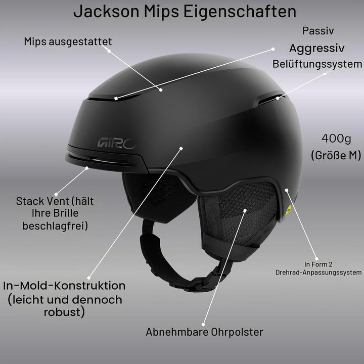 Giro Herren Jackson MIPS Ski-/Snowboardhelm M Matte Black, M Matte Black