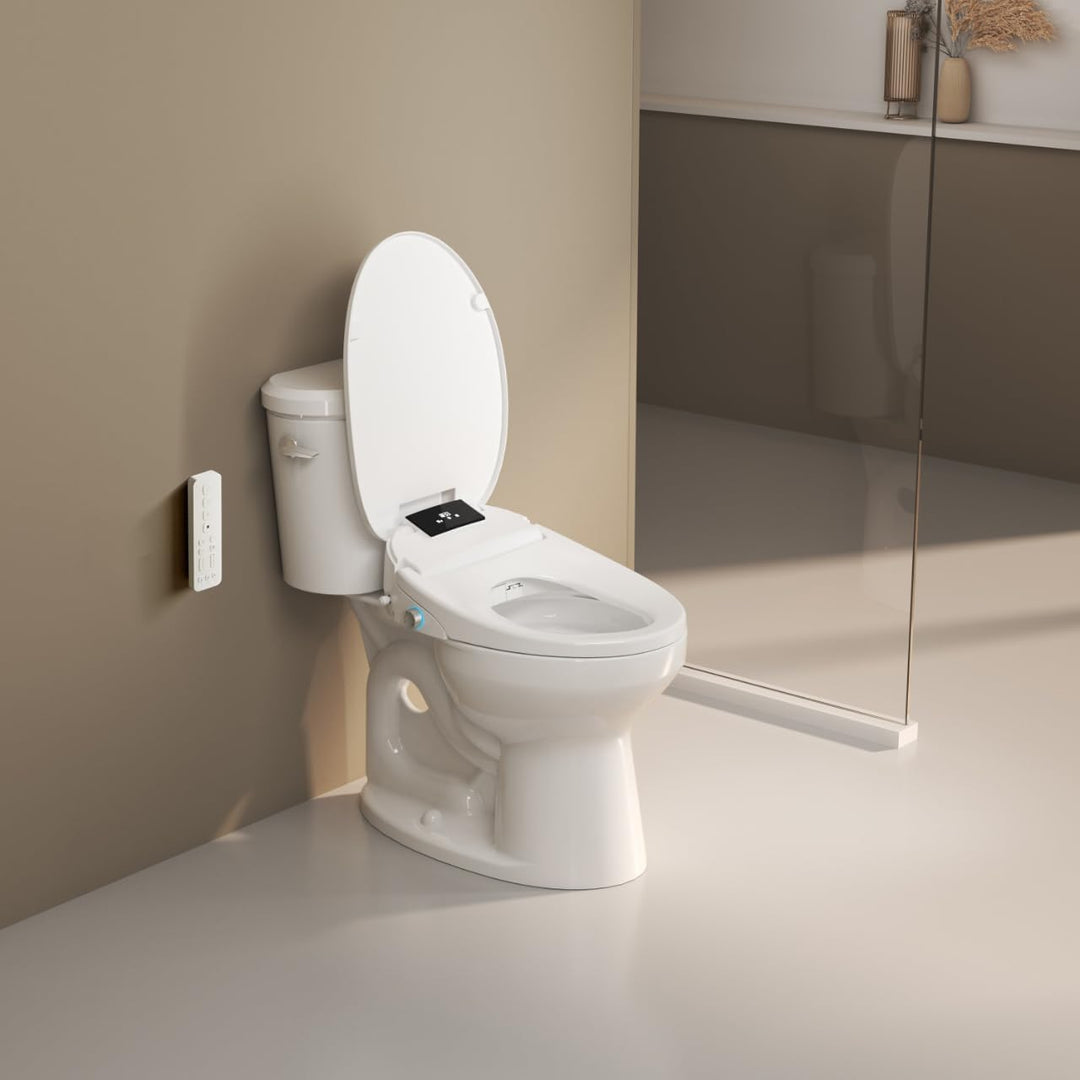 WLJBIDET Bidet Toilettensitz mit Fernbedienung, Elektronisch Beheizbarer Dusch WC Aufsatz mit Einste