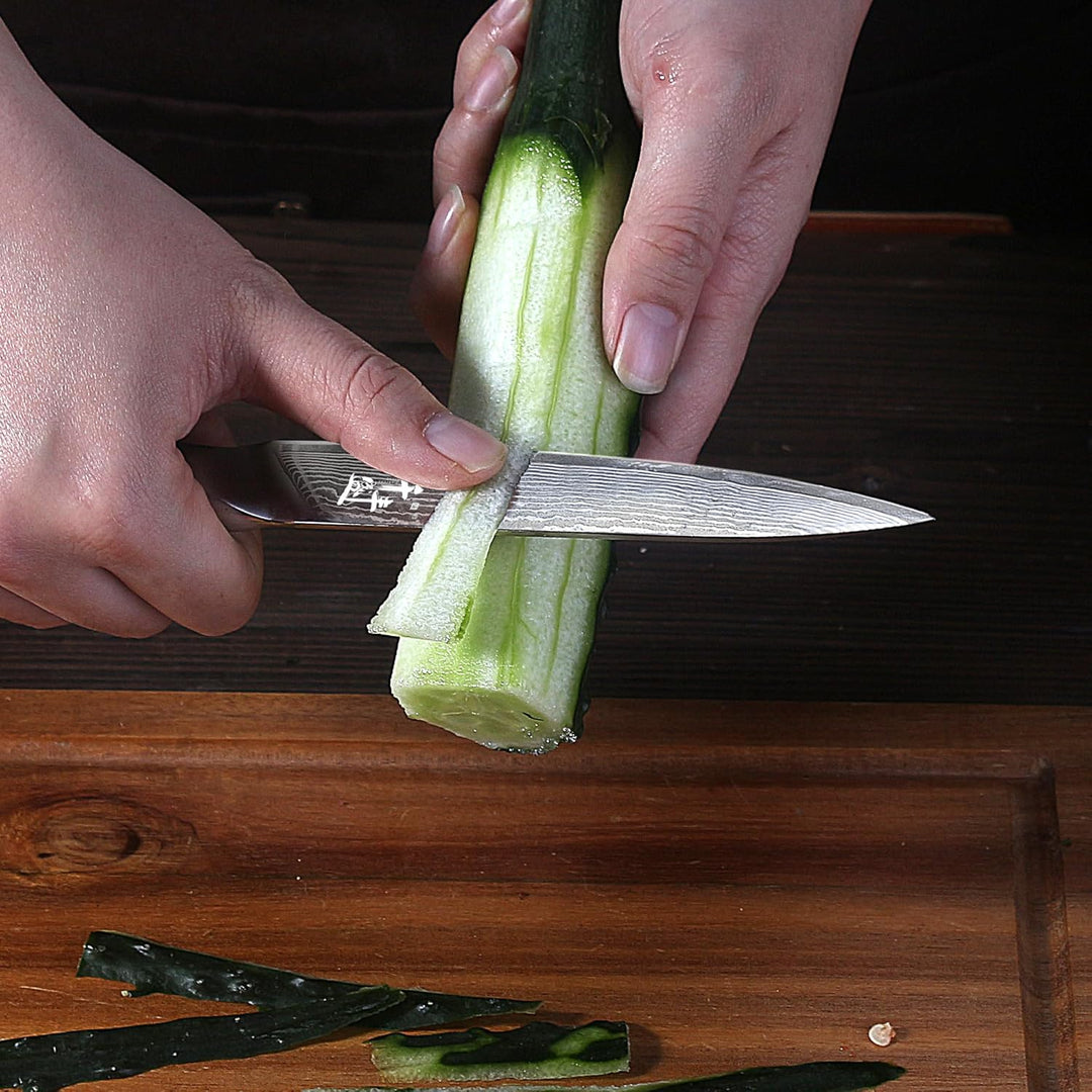 Damask Paring Knife 14.5 cm Vegetable Knife VG10 Damask Stainless Steel 15 cm, 15 cm
