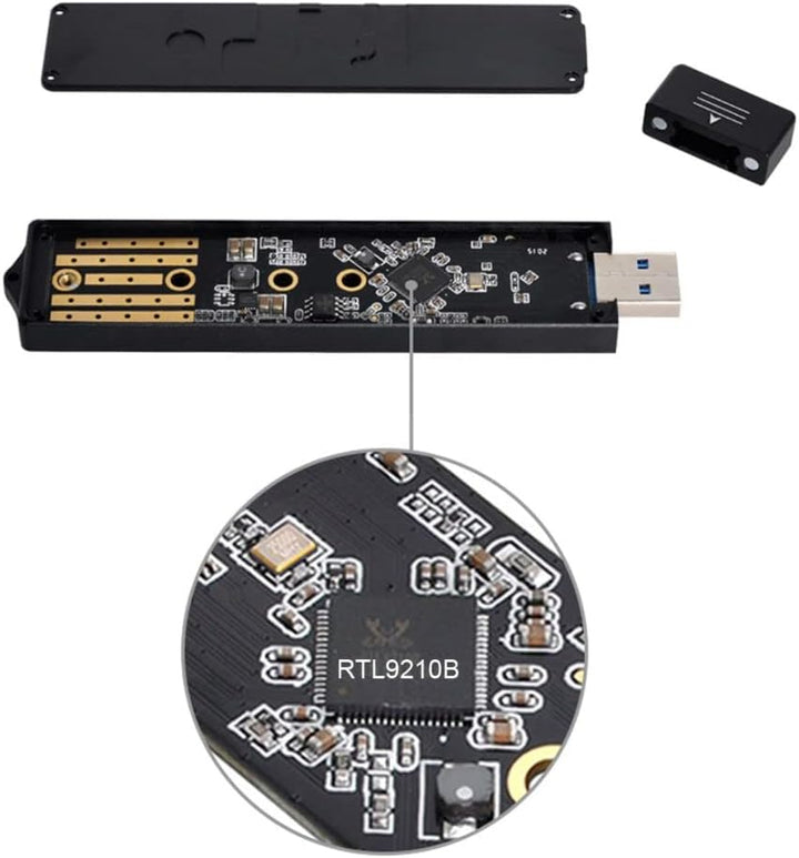 CY M.2 auf USB 3.1 Adapter,NVME M-Key M.2 NGFF SATA SSD auf USB 3.0 Type A Konverter Adapter RTL9210